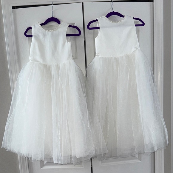 2 Bundle- Pearls- Elegant Off- White Kids Formal Dress
